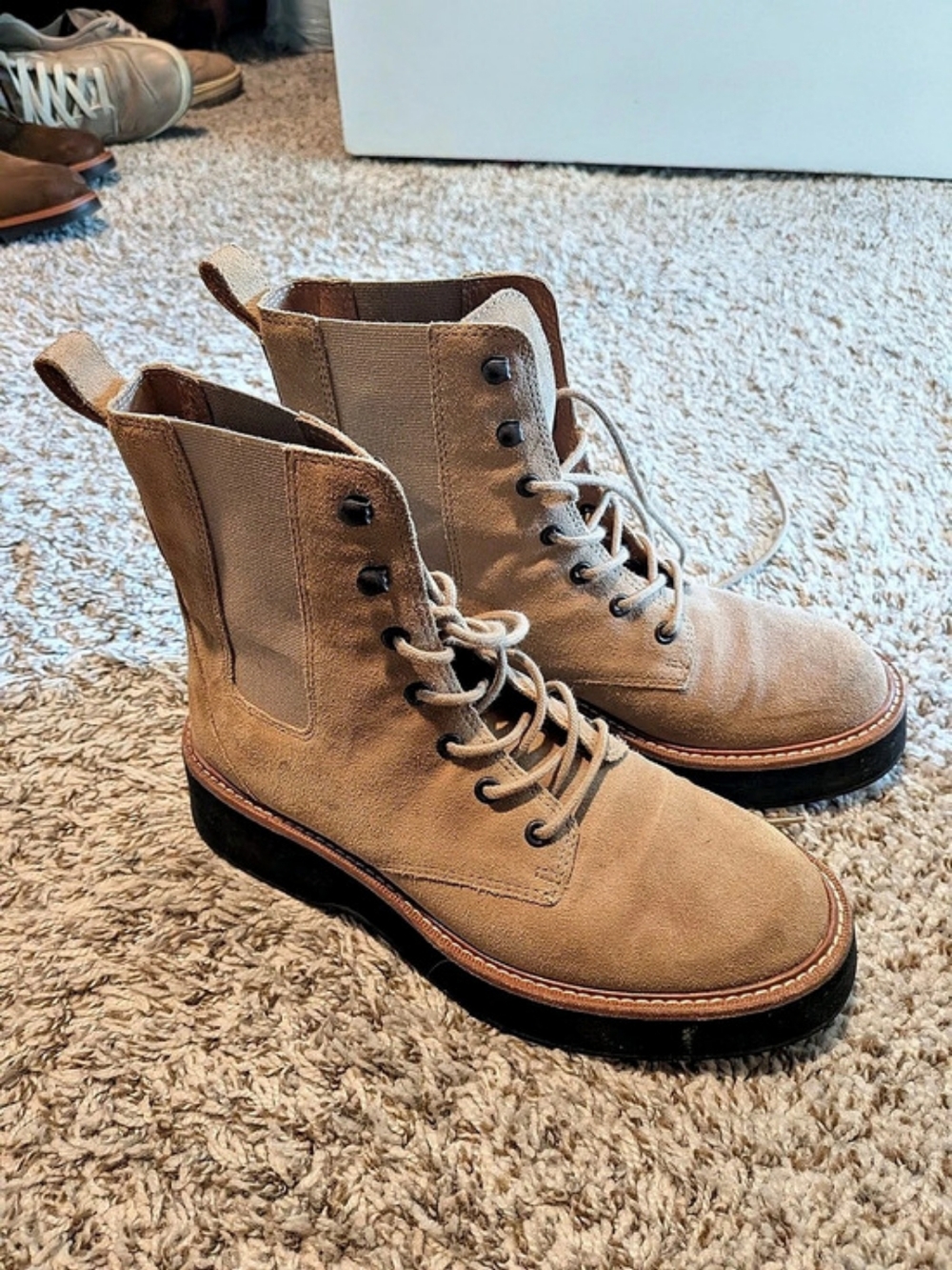 Brown Leather Lace-Up Boots